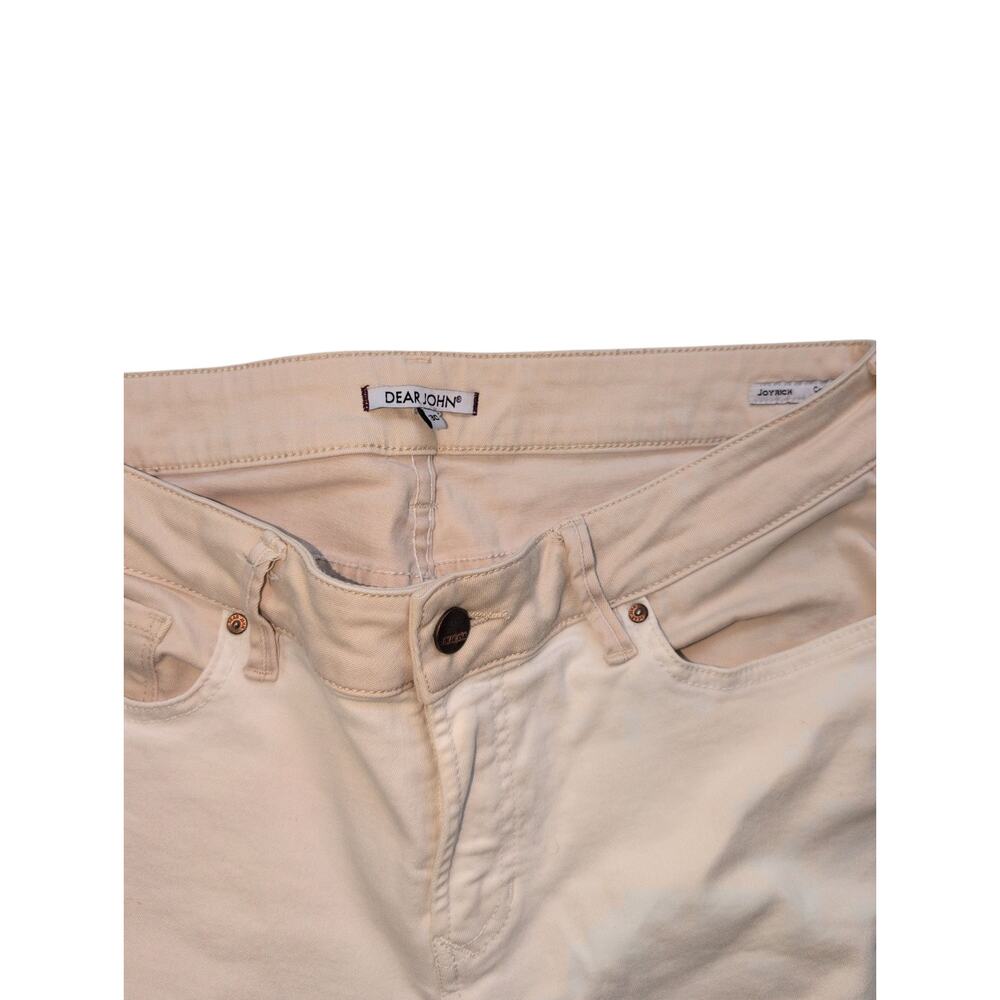 Dear John White Crop Jeans with Beige Waistband Size 30 - Picture 4 of 6